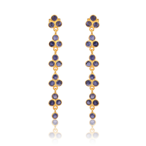 long gold plated earrings